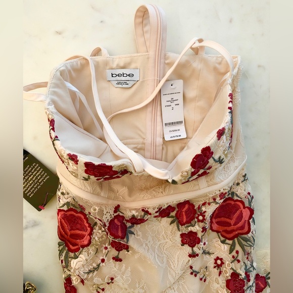 BEBE Maddie Lace Embroidered Midi Dress - Picture 10 of 11